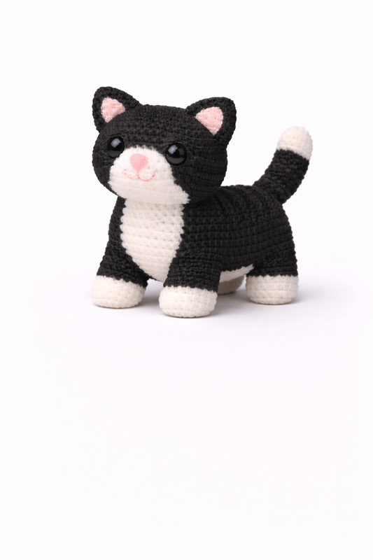 Easy Amigurumi Tuxedo Cat Crochet Pattern - Beginner Friendly (PDF Download)