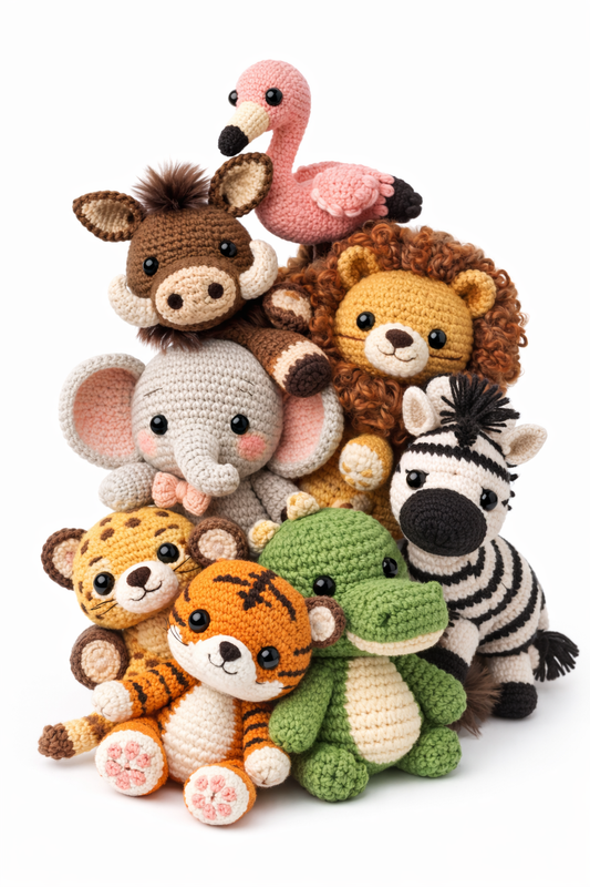 Safari Amigurumi Crochet Pattern Bundle (8 PDF Patterns • Instant Download)