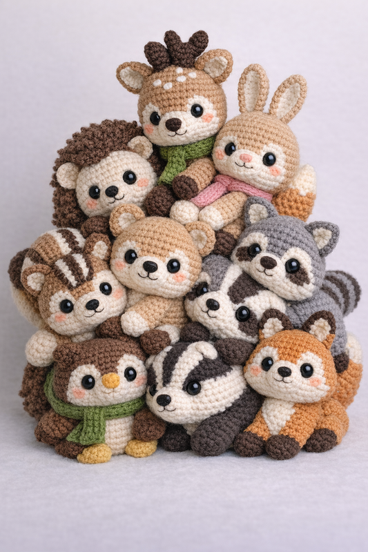 8 Woodland Amigurumi Crochet Patterns — Instant PDF Bundle