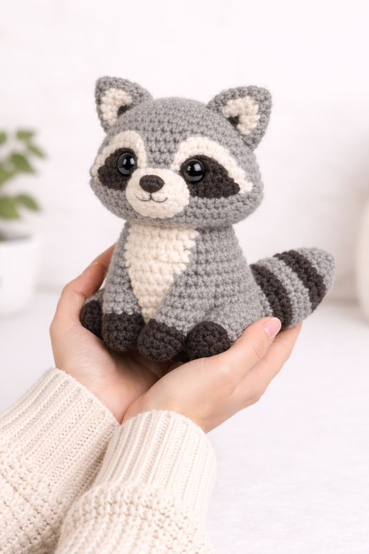 Easy Amigurumi Raccoon Crochet Pattern - Beginner Friendly  (PDF Download)
