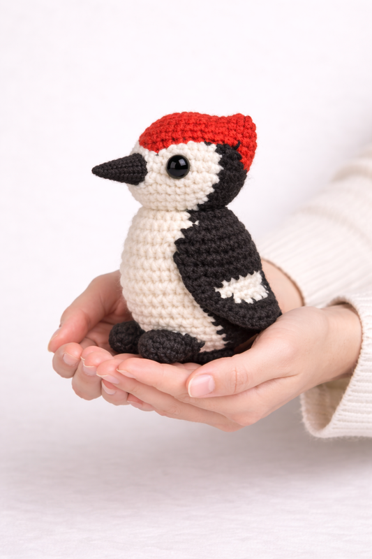Easy Amigurumi Woodpecker Crochet Pattern - Beginner Friendly  (PDF Download)