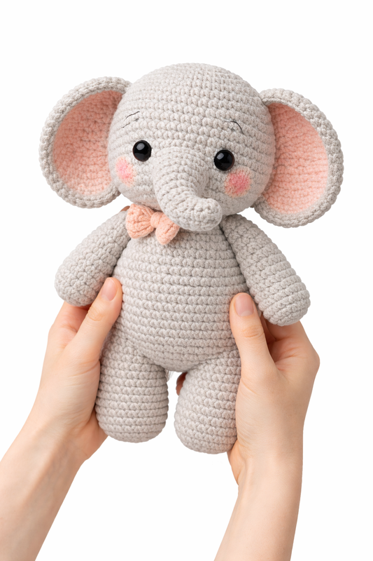 Easy Amigurumi Elephant Crochet Pattern - Beginner Friendly  (PDF Download)