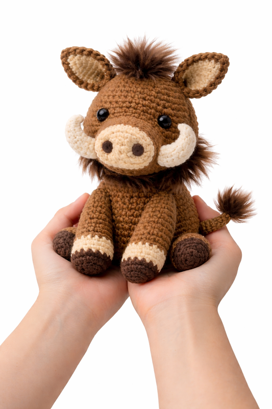 Easy Amigurumi Warthog Crochet Pattern - Beginner Friendly  (PDF Download)