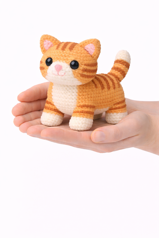 Easy Amigurumi Orange Tabby Crochet Pattern - Beginner Friendly  (PDF Download)