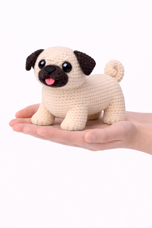 Easy Amigurumi Pug Crochet Pattern - Beginner Friendly  (PDF Download)