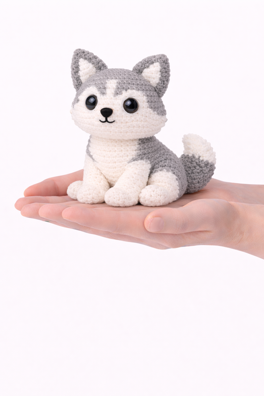 Easy Amigurumi Husky Crochet Pattern - Beginner Friendly  (PDF Download)