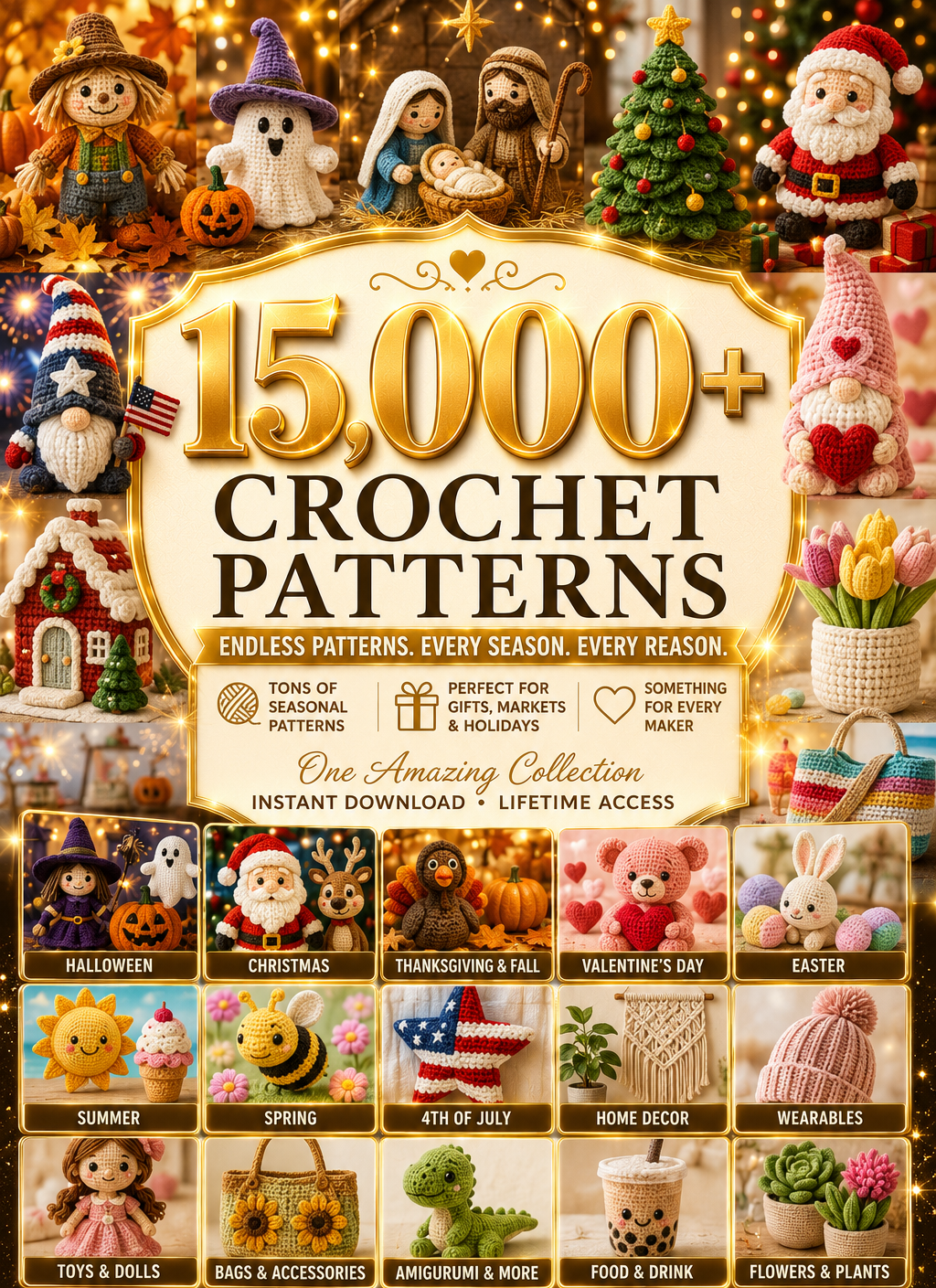 15,000+ Crochet Patterns — The Everything Bundle (Instant PDF Download)