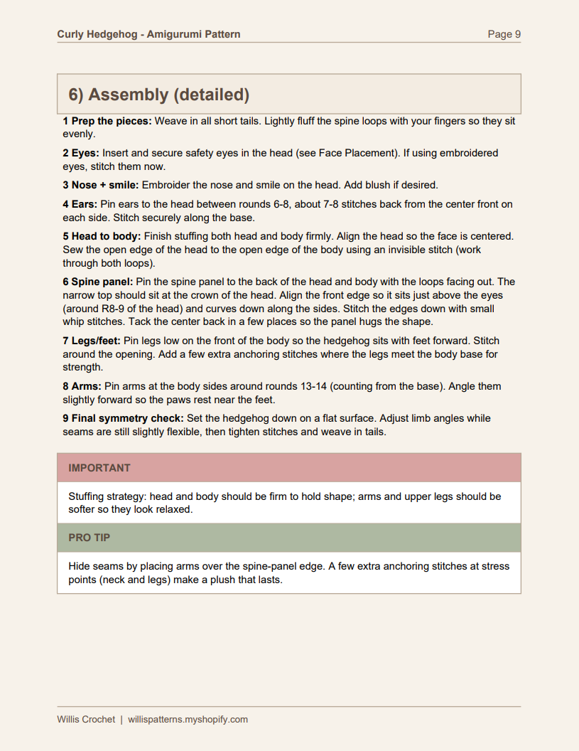 Easy Amigurumi Hedgehog Crochet Pattern - Beginner Friendly  (PDF Download)