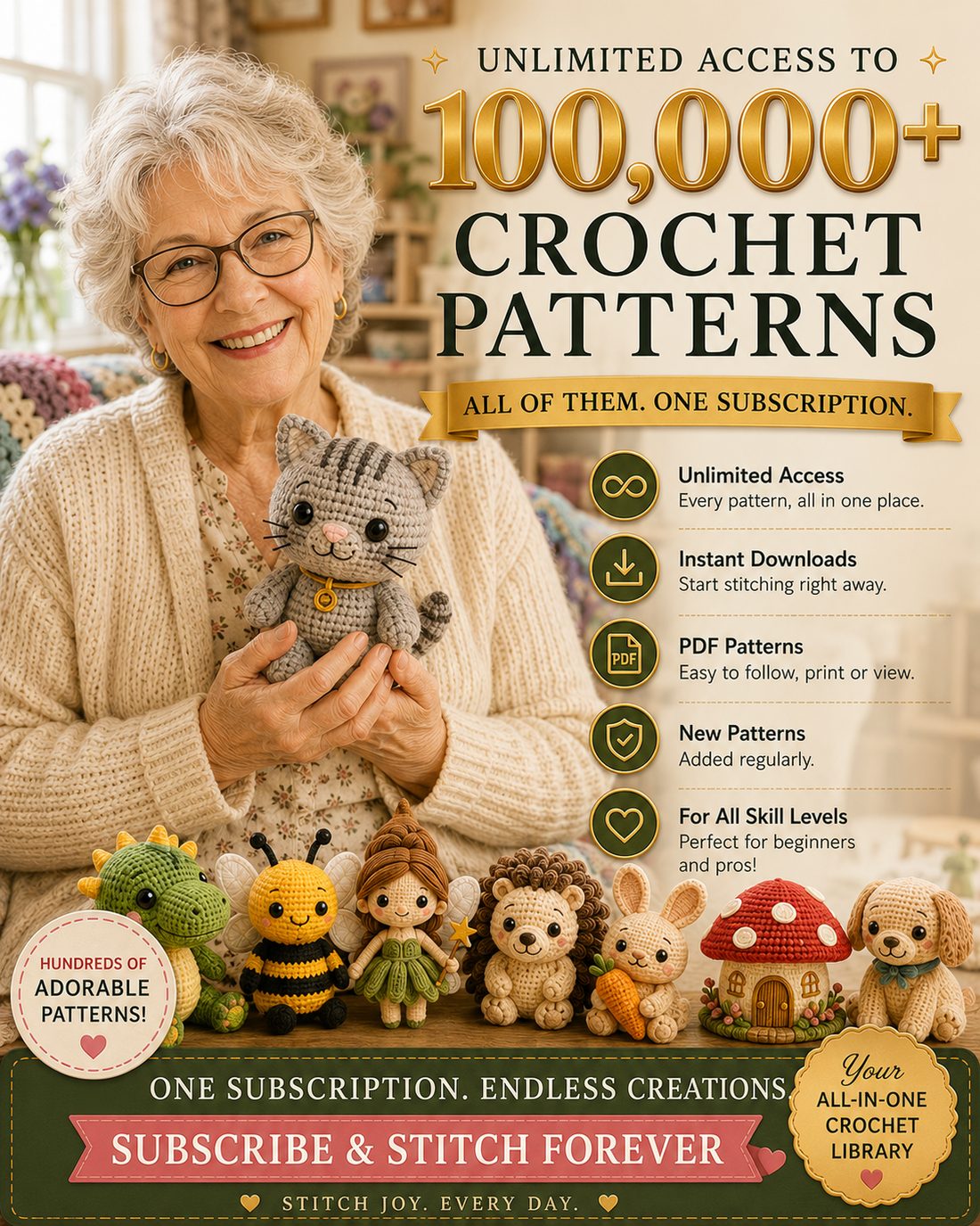 100,000+ Crochet Patterns — The Master Vault (Instant Access)