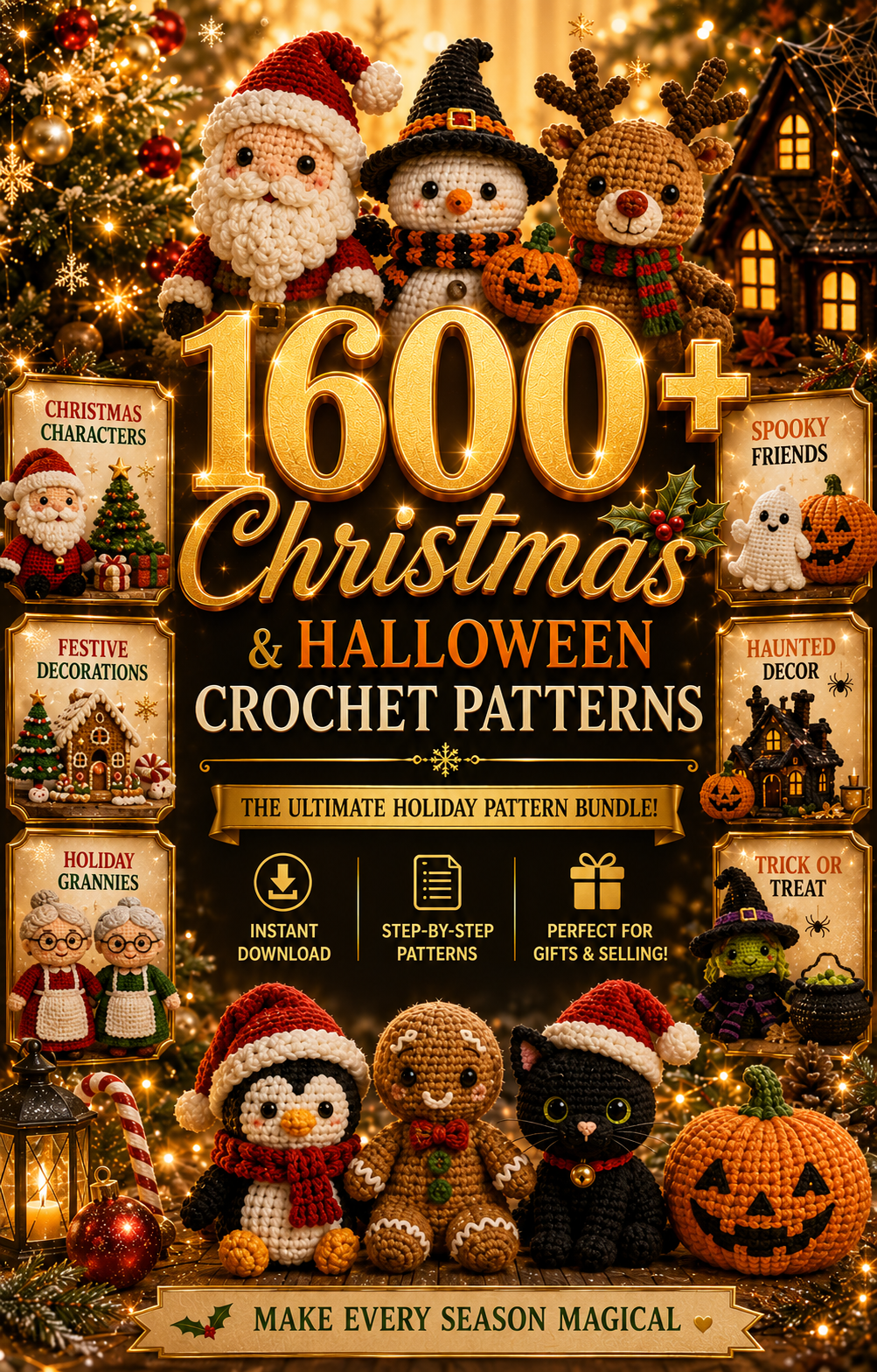 1,600+ Christmas & Halloween Crochet Patterns — The Holiday Mega Bundle (Instant PDF Download)